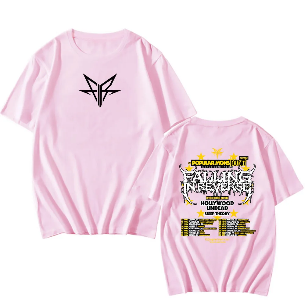 Falling in Reverse The Popular Mons Tour T-shirt Short Sleeve Cotton Summer Tshirts Hip Hop Streetwear Men Clothes Graphic Tees