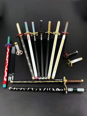 20cm/7.87inDemon Slayer Anime Peripheral Neutral Pen/my Wife/Zenyi/moth/butterfly Blade Day Wheel Knife Stationery Signature Pen