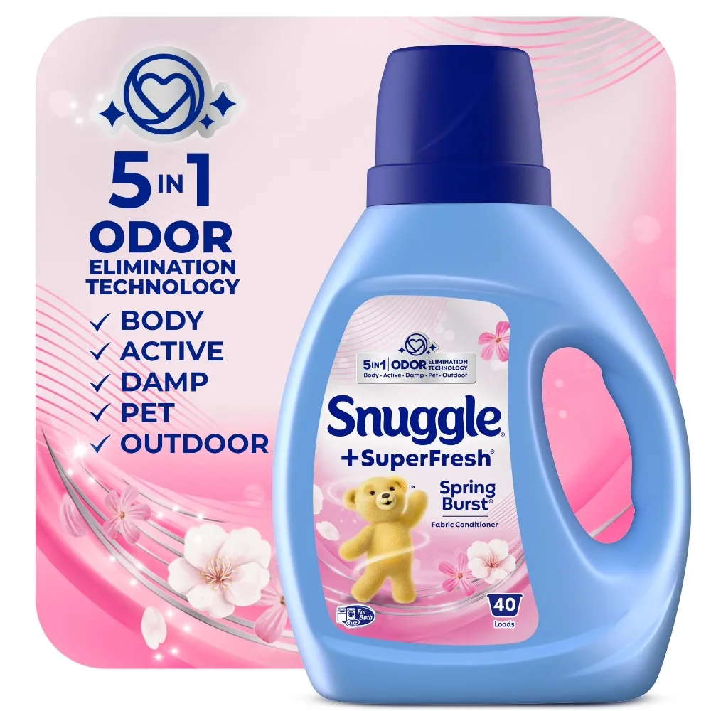 Liquid Fabric Softener Odor Eliminating Spring Burst Scent 40 Loads For Laundry