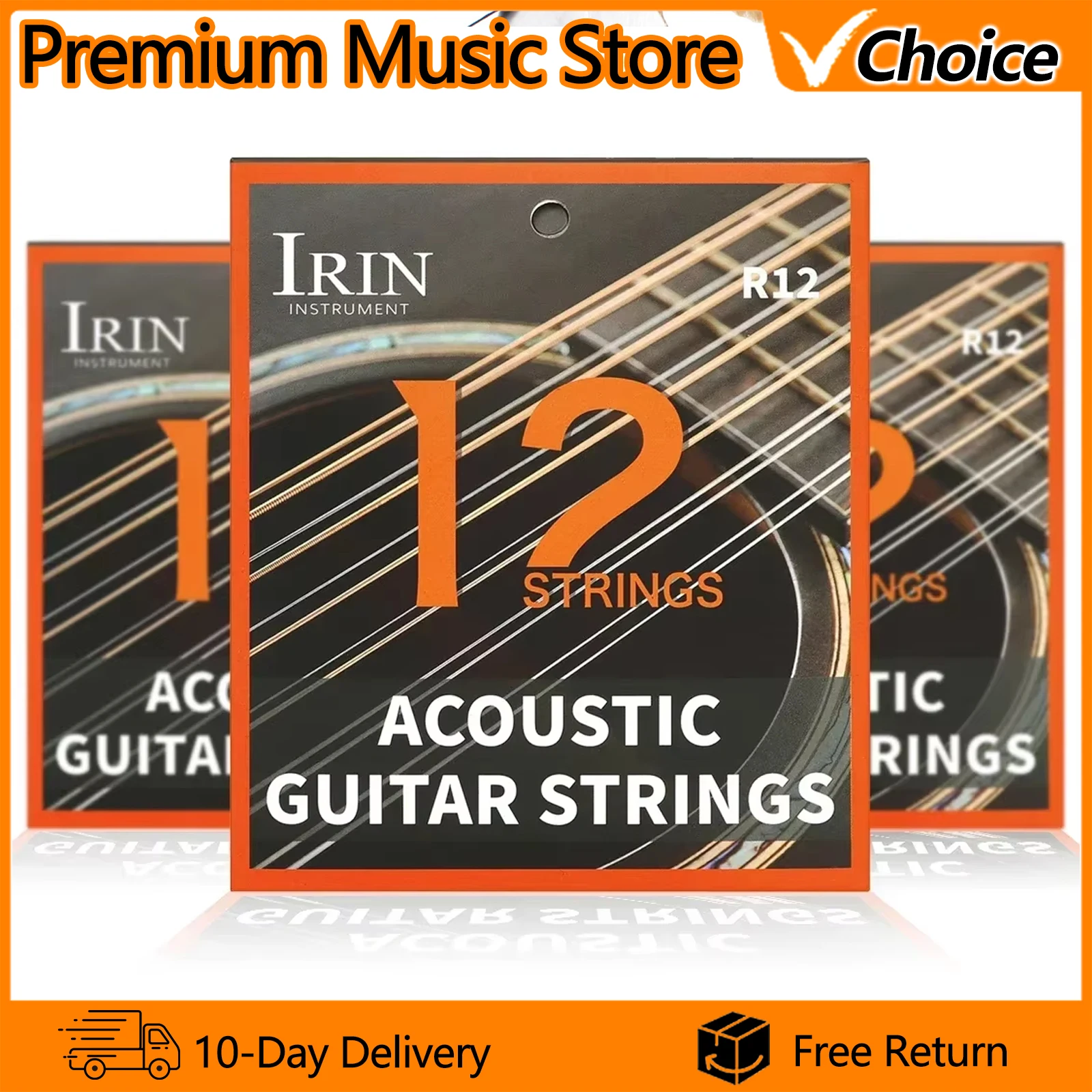 IRIN R12 Akustische Gitarre Saite Phosphor Bronze 12 Stücke Akustische Folk Gitarre Saite Sechseckige Legierung Rostschutz Draht Gitarre Zubehör