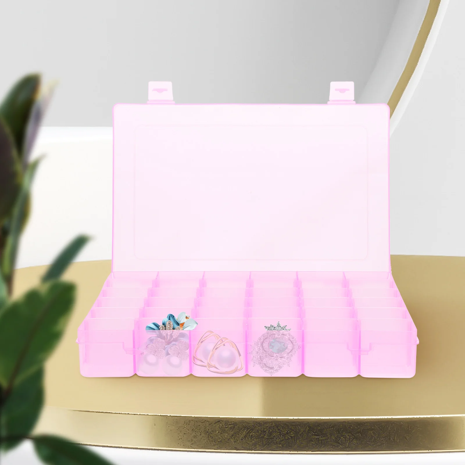 

36 Grids Clear Plastic Storage Box Organizer with Removable Dividers for Jewelry Small Pills Drugs Portable Container