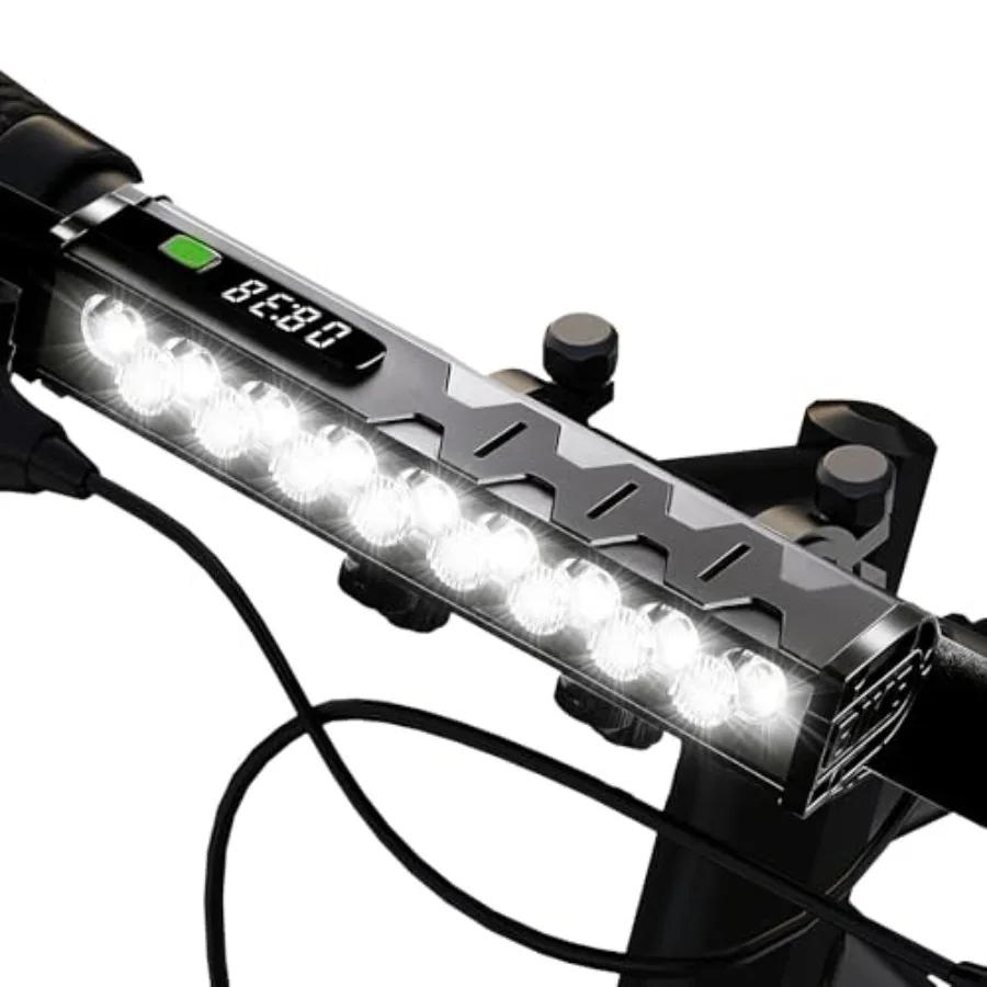 

17* LED 4800 Lumen Bike Lights, USB-C Rechargeable Bicycle Light, Super Bright Bike Lights for Night Riding, IP65 Waterproof Bi