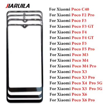 Front Screen Outer GLASS LCD Lens OCA Touch Panel For Xiaomi Mi 10T 11 Poco F1 M3 X3 M4 C40 M5 F2 F5 F3 F4 GT X4 X5 Pro 5G F3 X6