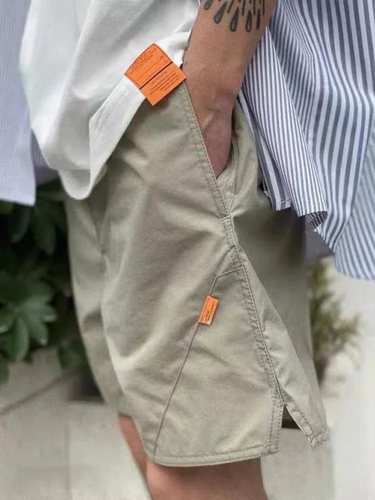 

Summer Nylon Waterproof Shorts Men's Beach Pants Orange Label Five-Quarter Length Casual Straight Leg Youthful Energy Style