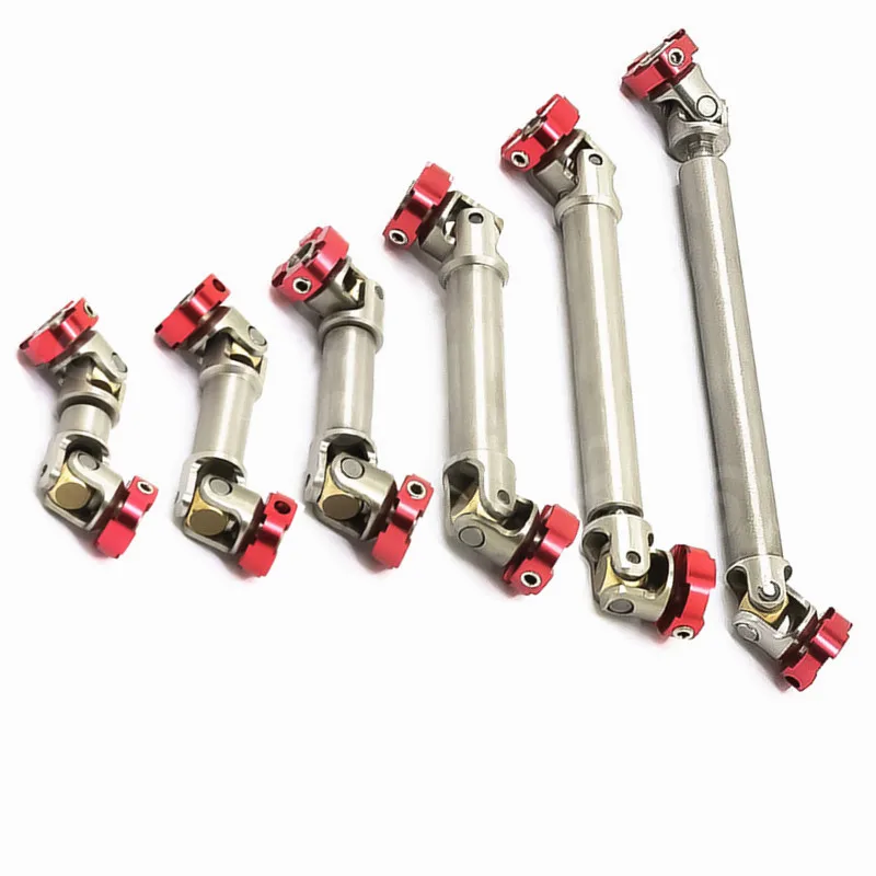 10Pcs Flange Stainless Steel Drive Shaft CVD Part 45-130mm for 1/10 RC Crawler Car Traxxas TRX4 TRX6 SCX10 D90 Capra 1/14 Tamiya