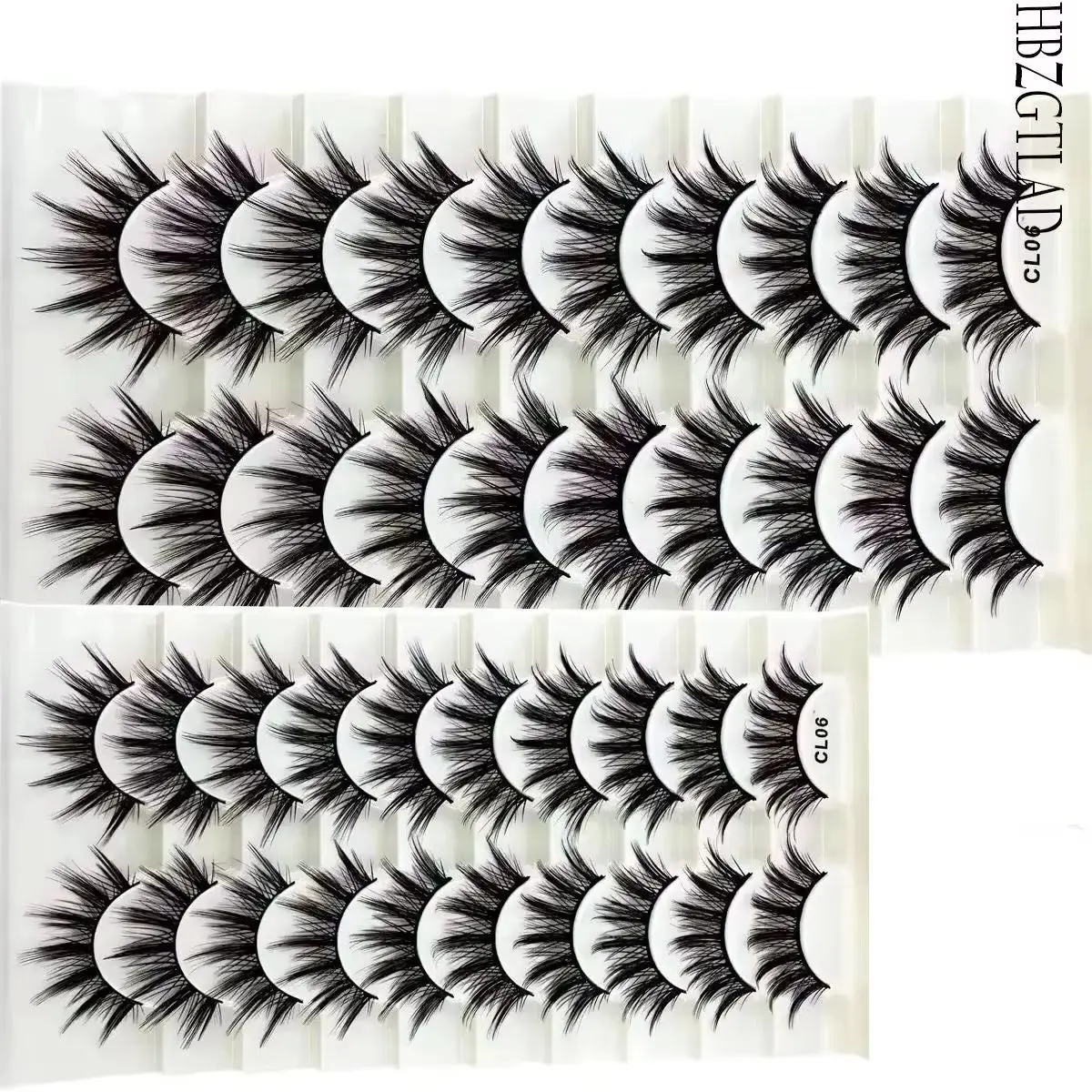 New 10pairs Eyelashes Manga Fluffy Soft Cross Lashes Natural False Lashes  Fairy Little Devil Lashes Extension Makeup