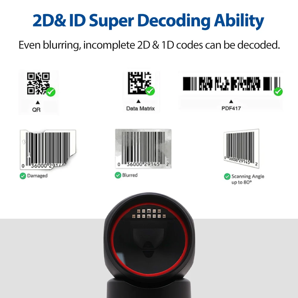 MP6520 2D Omni Desktop-Barcode-Scanner mit kompaktem Design für POS