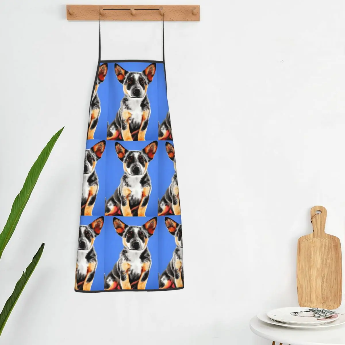 Cute Australian Cattle Dog Puppy Aprons Chef Cooking Tablier Sleeveless Bib Kitchen Cleaning Pinafore for Women Men Gardening