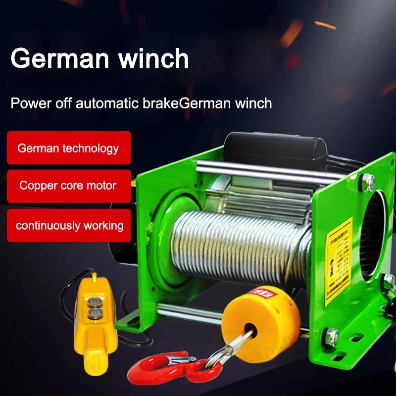 220V/380V German-style hoist heavy duty 1 ton small electric hoist wireless remote control crane fast lift lifting crane