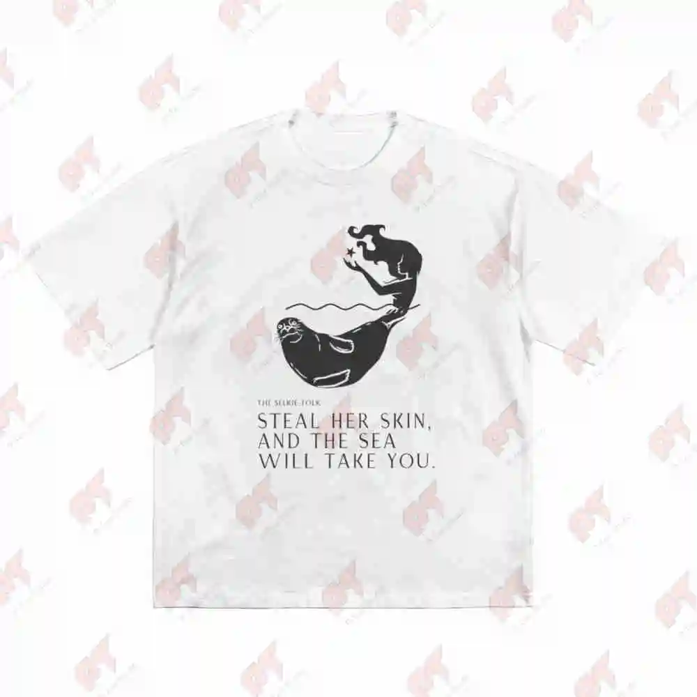 Selkie Folk Scottish Irish Icelandic Folklore Seal Short Sleeve Tee 100% Cotton T-Shirt
