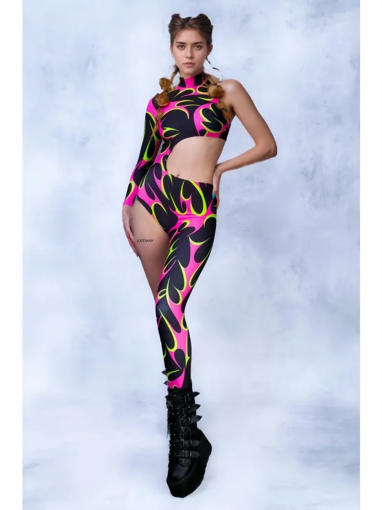 

Halloween Women's 3d Painted Steampunk Irregular Pattern Tights Holiday Party Cosplay Costume Stage Performance Elastic Tights
