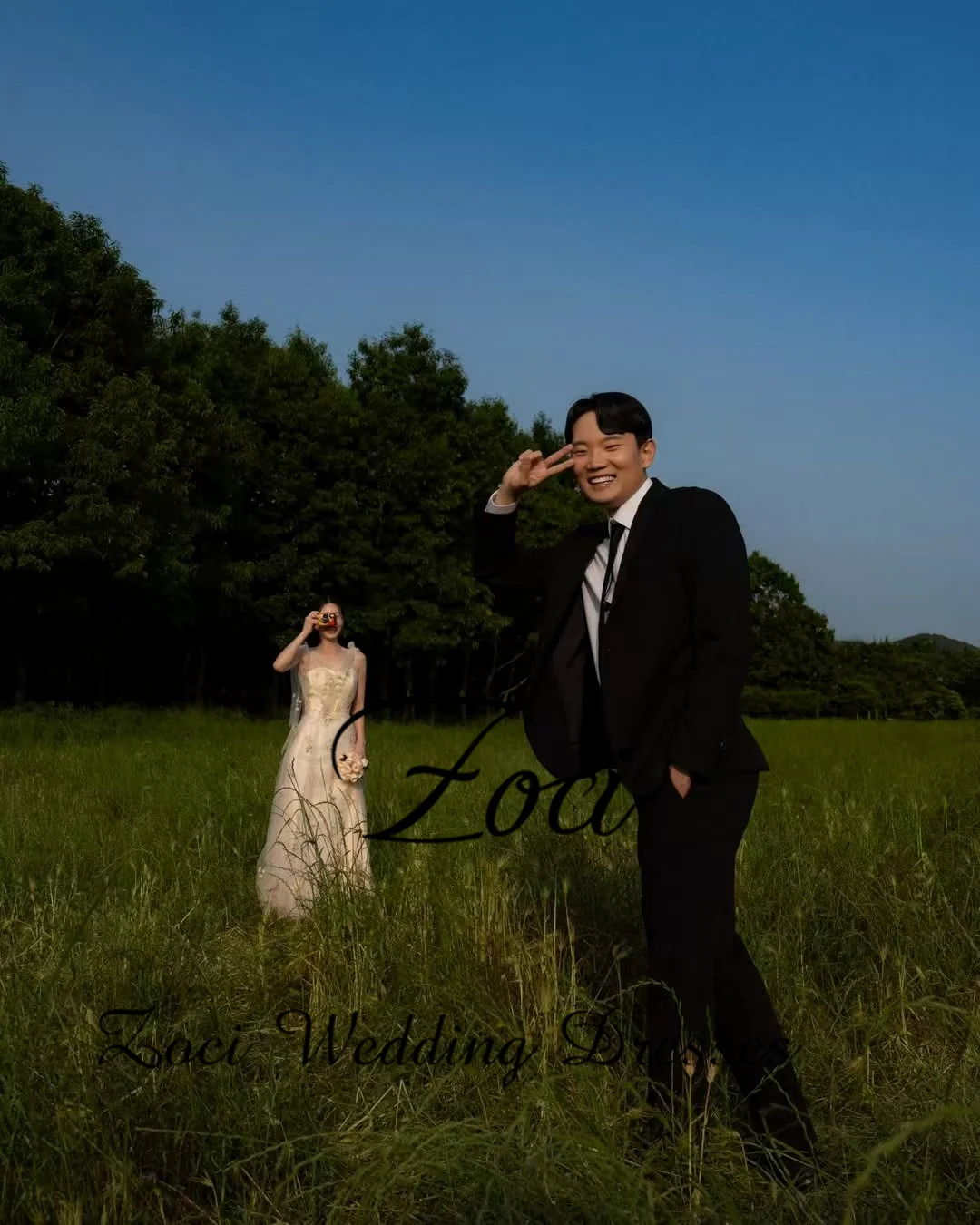 Zoci Floral Koreanische Brautkleider Maßgeschneiderte verstellbare Schultergurte Brautkleid Damen Elegante Abendkleider 2025