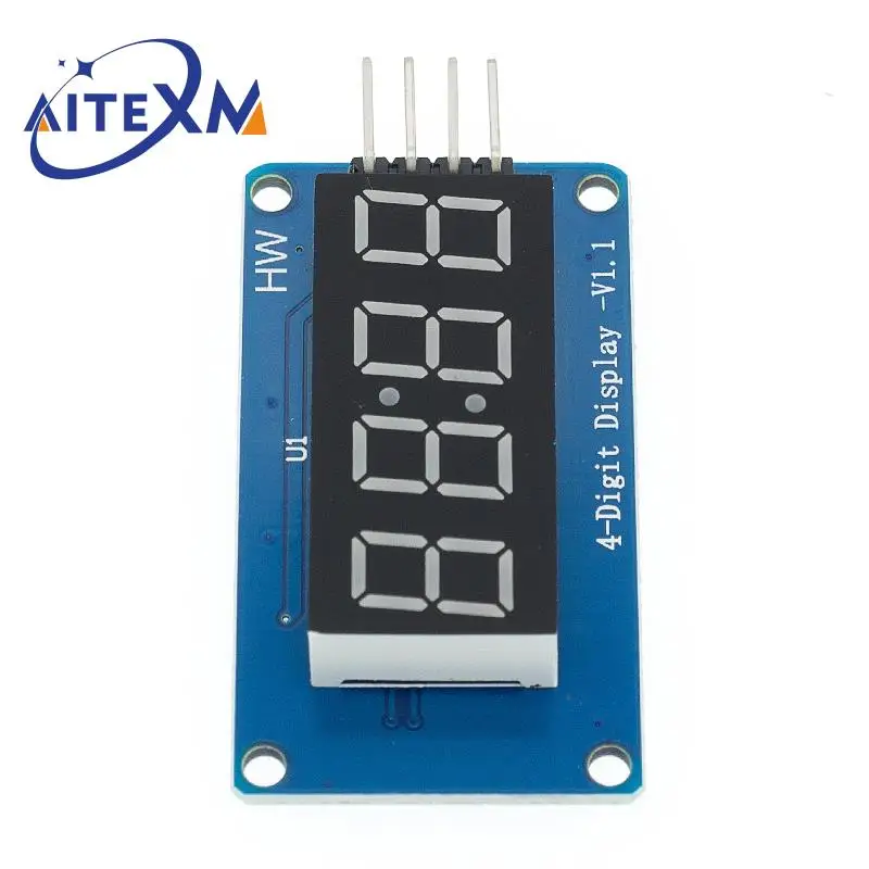 1pcs TM1637 4 Bits Digital LED Display Module For arduino 7 Segment 0.36Inch Clock RED Anode Tube Four Serial Driver Board Pack