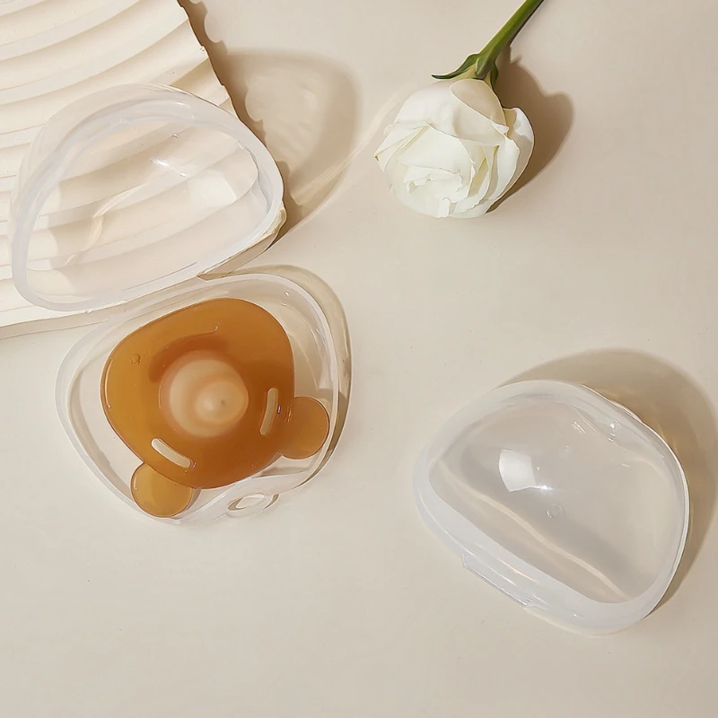 Transparent Pacifier Case Pacifier Holder Box Soother Pod Portable Dummy Case BPA-Free Nipple Shield Case for Travel Car & Home image 4