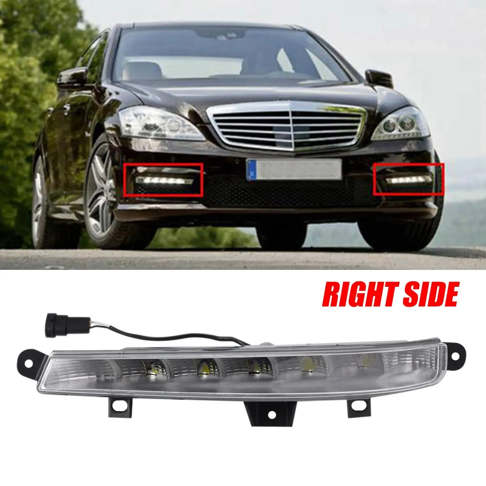 Autentico 1 Coppia Auto LED Fendinebbia DRL Luci diurne Assy Per Mercedes Benz W221 S63 AMG 2007-2013 A2218201356 A22182014