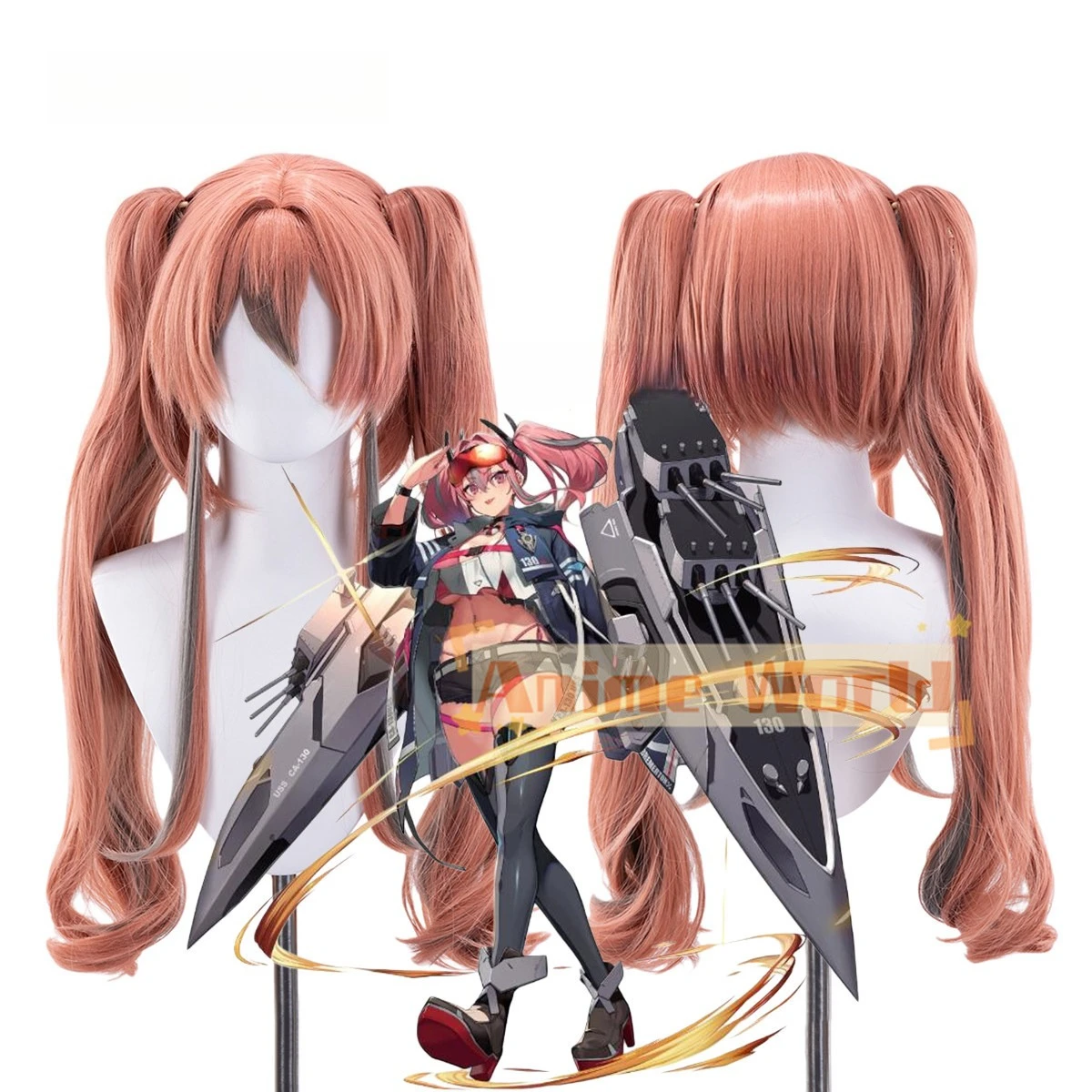 Anime Bremerton Wig Halloween Carnival Party Props Synthetic Hair Heat Resistant Fiber + Wig Cap
