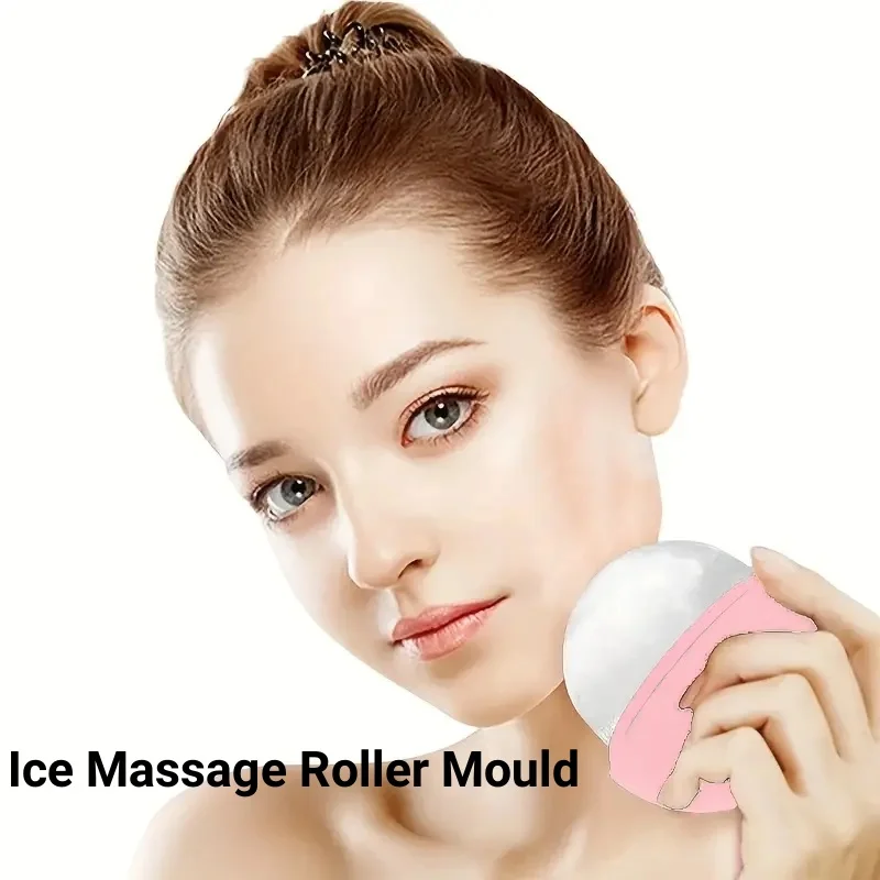 Silikonowa okrągła kulka do masażu lodem Forma do masażu twarzy Ice Clean Rolling Mold Body Relaxing Ice Massager Ręczne narzędzie do masażu formy
