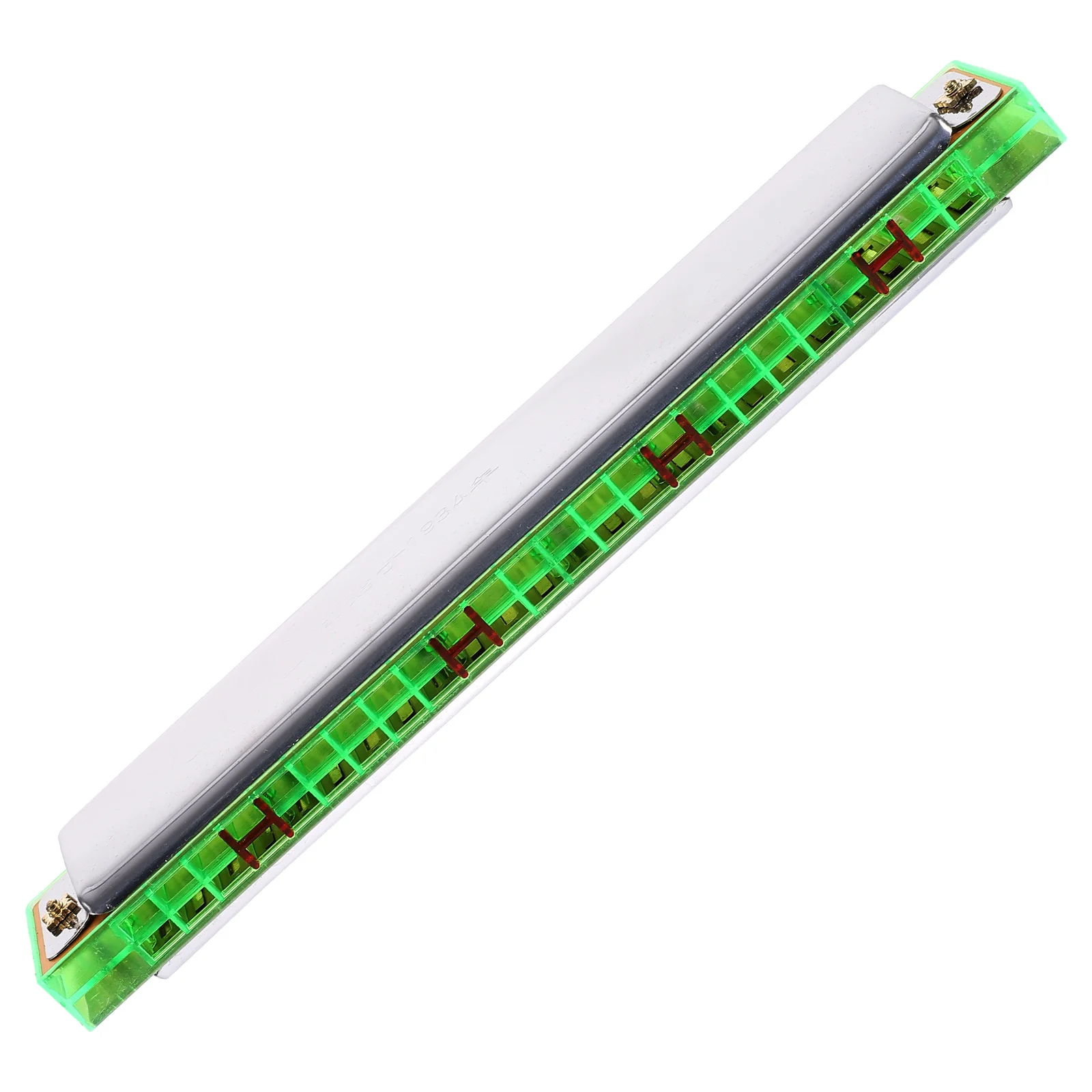 

1pc 24-Hole Polyphonic Harmonica Metal Cover Durable Smooth Tone Stable Body Waterproof Rustproof Screws Compact Design for Kids