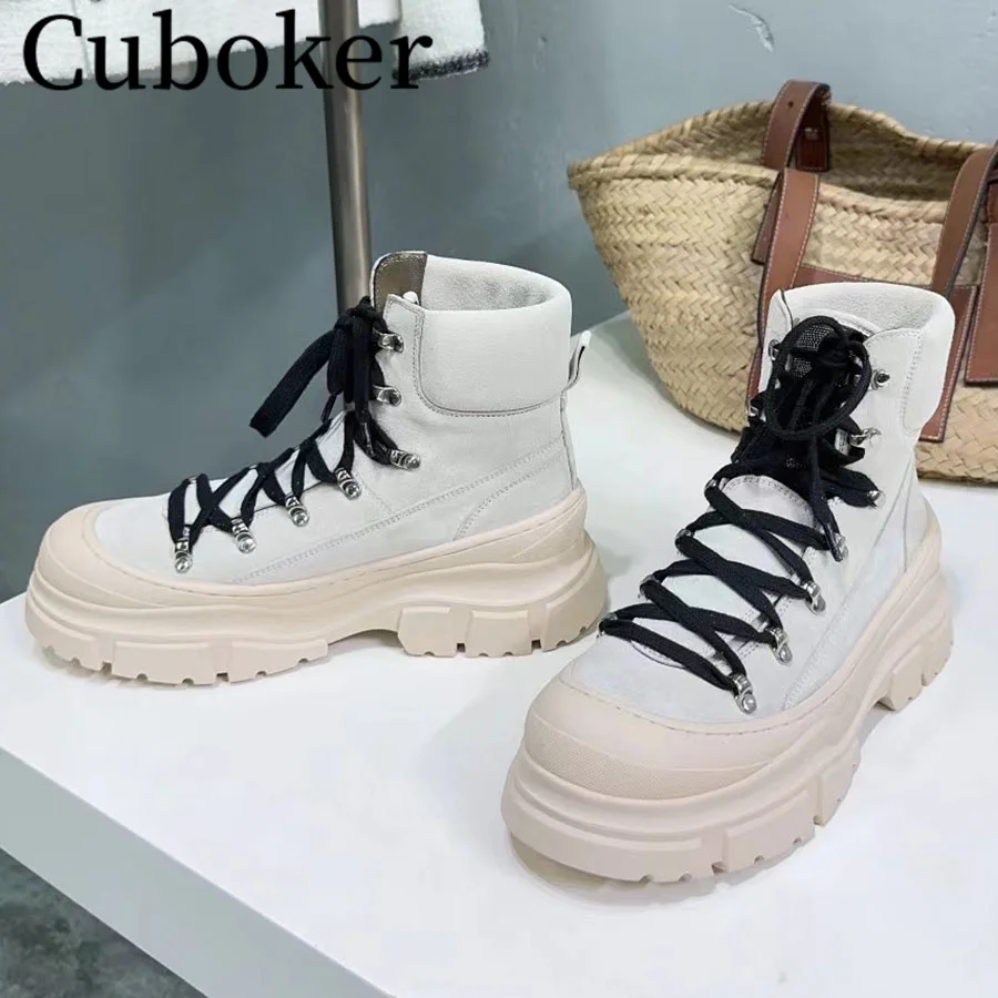 Hot Warm Winter Designer 2023 Brand Boots Snow Boots Women Round Toe Thick Sole Lace up Female Platform Boots for Women mujer