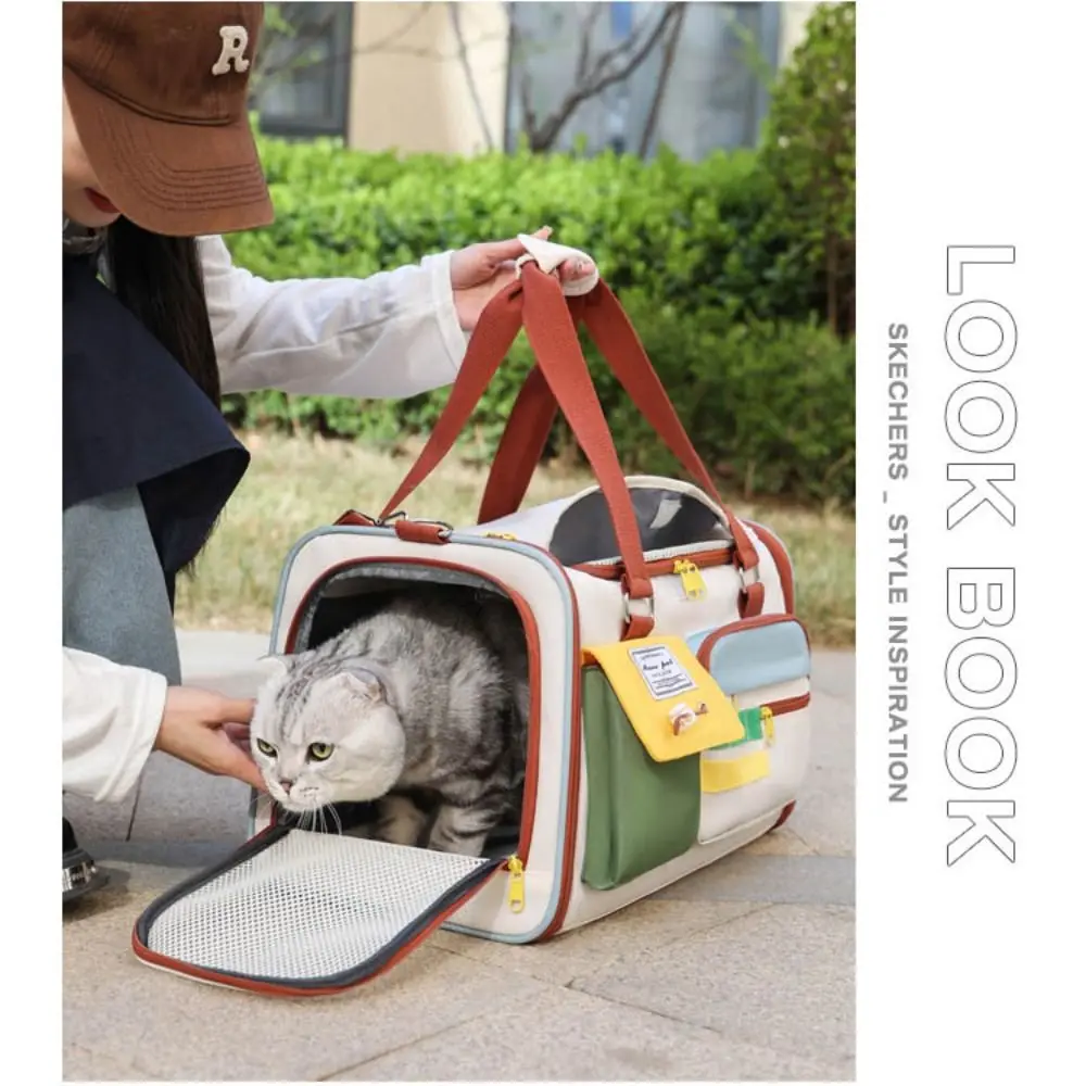 

New Oxford Pet Carrying Handbag Large Capacity Breathable Pet Carrying Bag Portable Foldable Cat carry supplies Outdoor