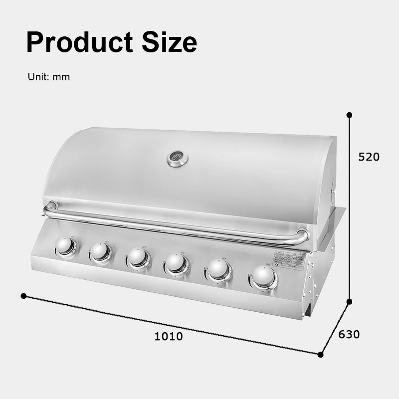 Garden Portable Gas Stainless Steel BBQ Grill With Electronic Ignition For Balcony And Football Fan Zone Parties