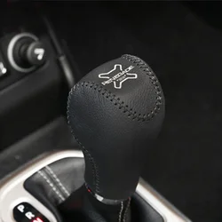 1PC Genuine Leather Gear Lever Decoration Protection Cover for 2014-2017 JEEP Renegade Car Accessories