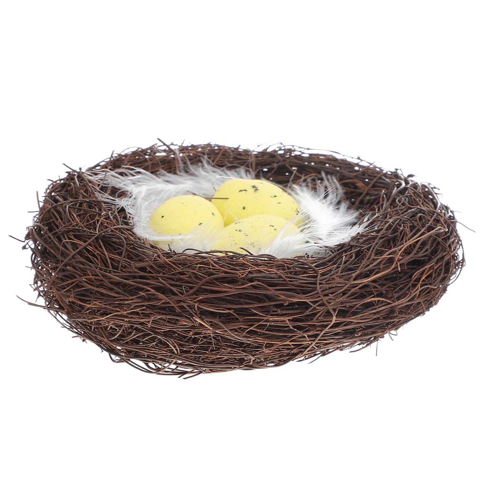 

Rattan Bird Nest Weaving Artificial Decorative Easter Chicken Feeder Simulation Eggs Model Home Garden Photo Prop Studio