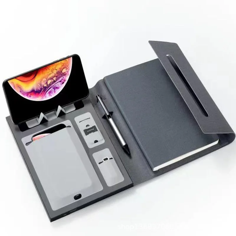 

Многофункциональный зарядный блокнот с отрывными листами для деловых встреч, заметок, беспроводной блок питания A5 с ручкой