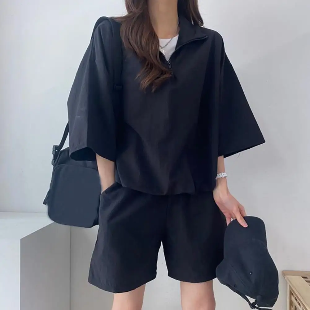 2024 Casual Summer Top and Shorts Set Loose Women\'s Matching Set Student Tracksuit T-shirt Top Casual Shorts Two-piece Suit