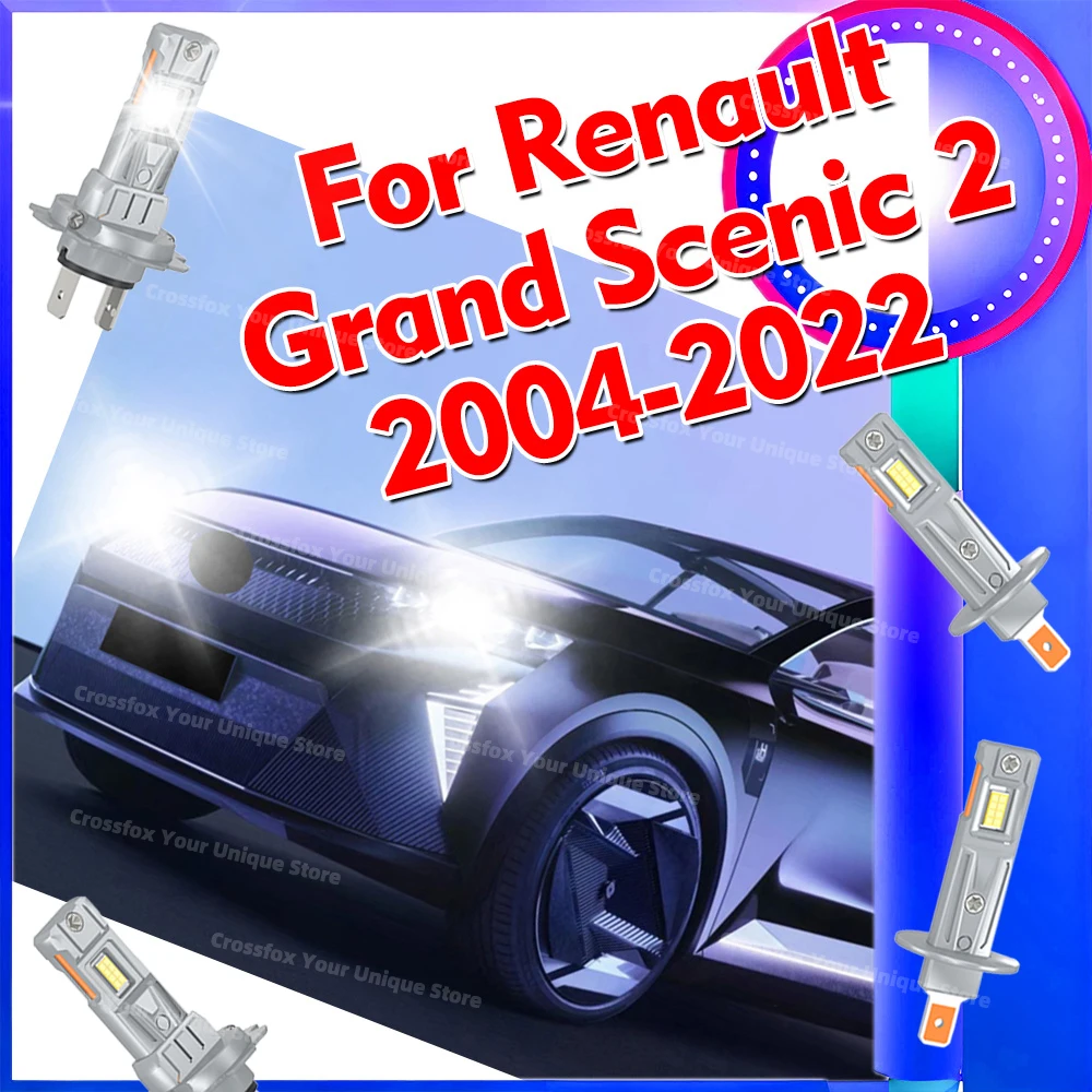 2/4Pcs High Low Beam Headlight 30000LM LED For Renault Grand Scenic 2 Mk2 2004-2022 2008 2009 2010 2011 2012 2013 2014 2015 2016
