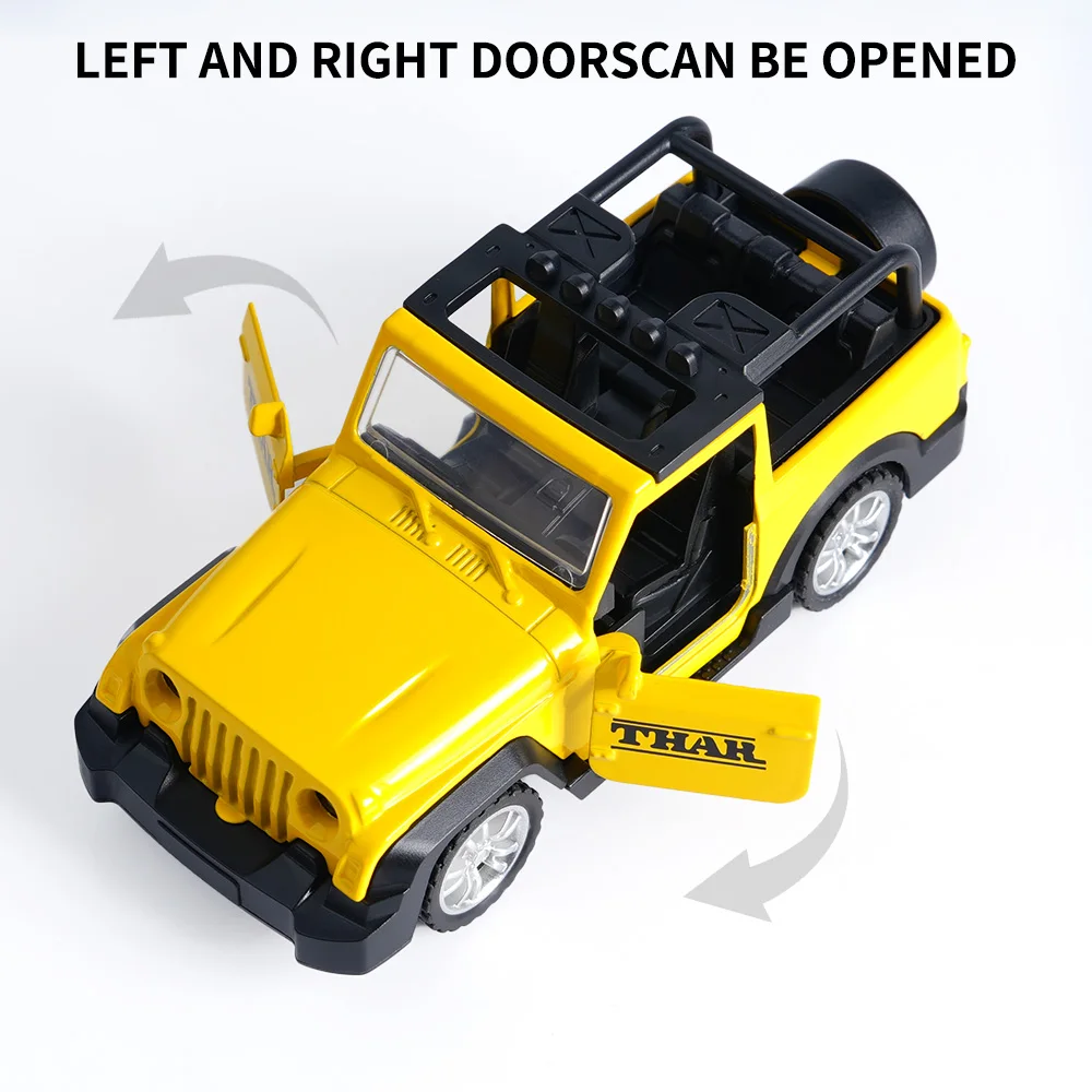 

Diecast Toy Cars, Off-Road Jeep Model, Pull-Back Vehicle, 12.5cm Yellow Alloy Collectible Gift for Kids & Adults