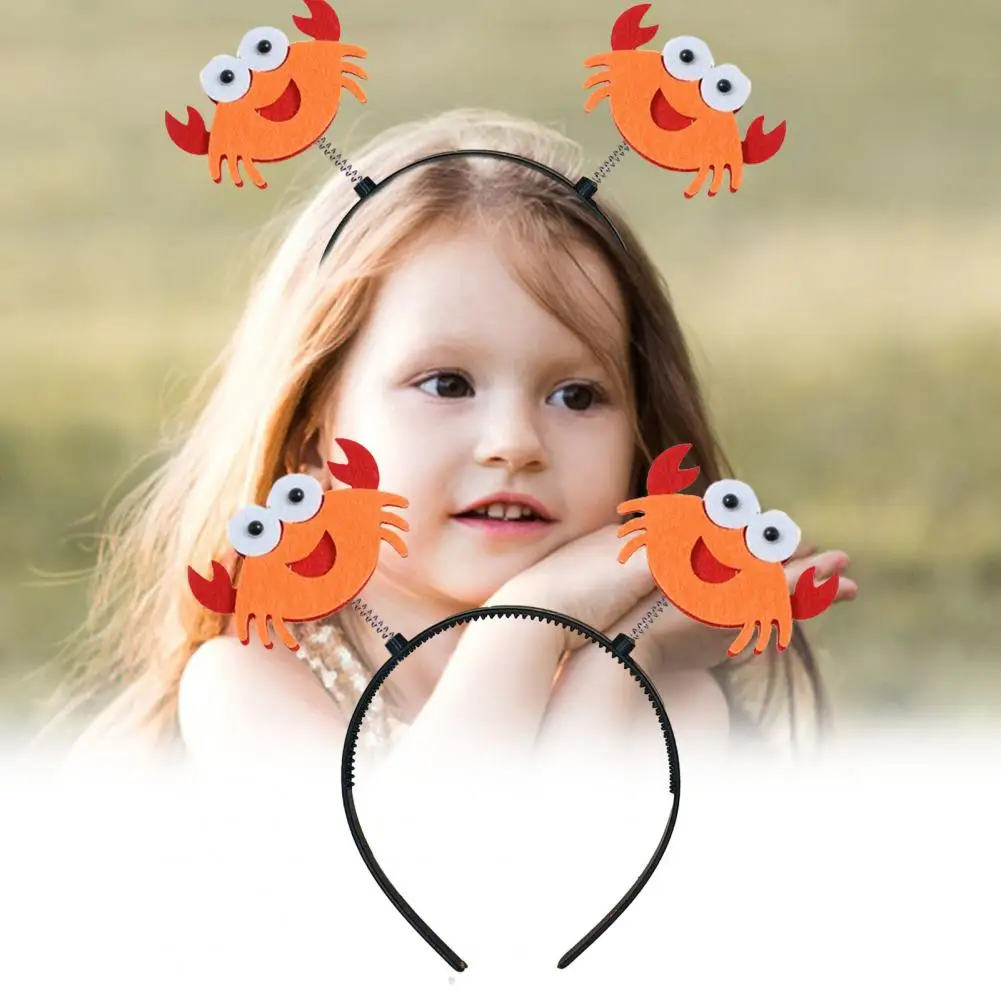 Funny Crab Decor Headband Spring Design Animal Hairband Cartoon Crab Hair Hoop Photo Props Hair Accessories Headwear 게 머리띠