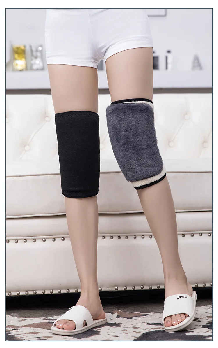 1/2/3PCS Winter Thickened Plush Two Layer Knee Pads Cold Proof Thermal Adjustable Knee Cover Ski Men Women Leg Cycling Warmers