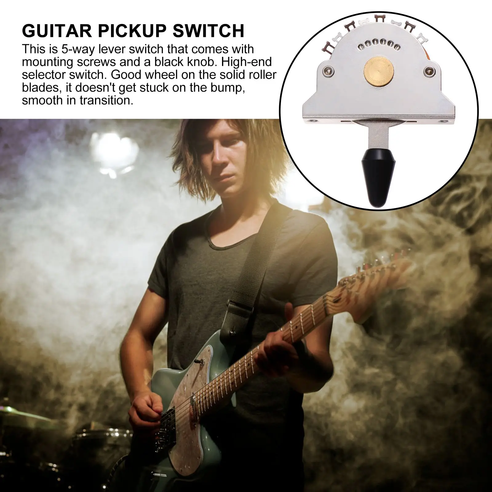 

5 way Toggle Switch Black Selector 5 position Lever Pickup Guitar Accessory Durable Replacement Smooth Transition