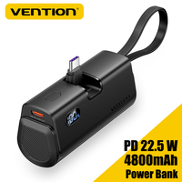 Vention Mini Power Bank 4800mAh 22.5W Type C PD Fast Charger External Spare Battery Portable PowerBank for iPhone Samsung Xiaomi