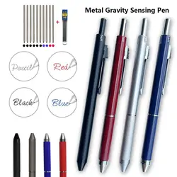 4 in 1 Multi-Function Metal Gravity Sensing Pen Students 3Colors Ballpoint Pen Mechanical Pencil Set Press Gel Pen Signature Pen