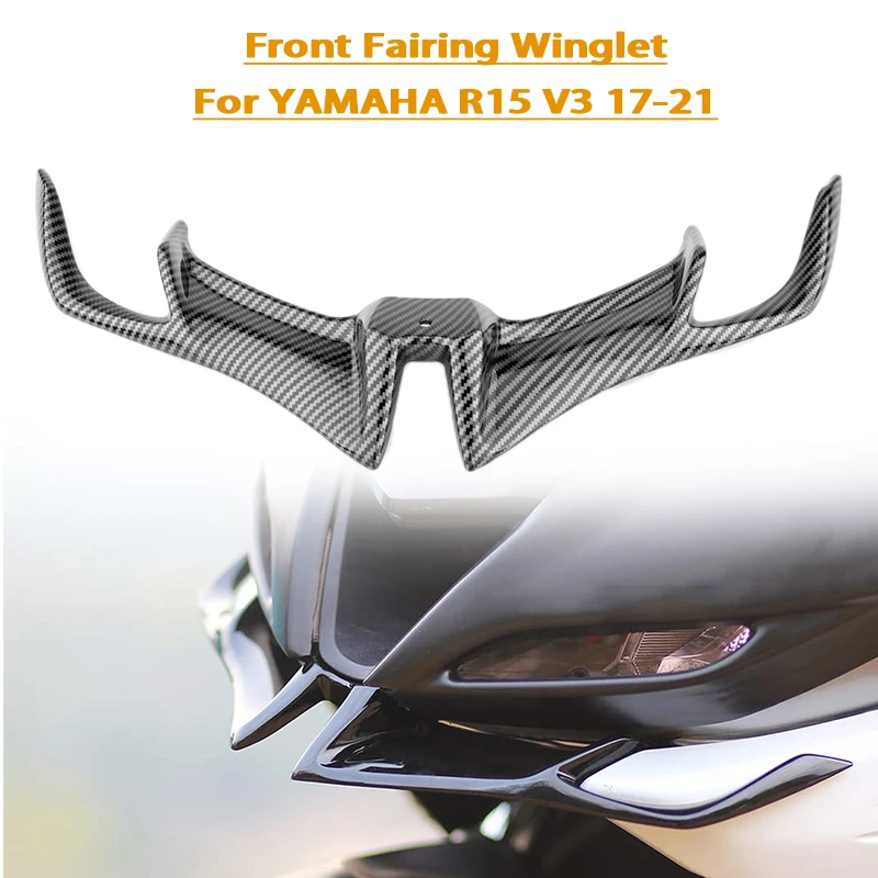 

New Motorcycle Front Fairing Winglet Wing Cover Trim For YAMAHA R15 V3 2017 2018 2019 2020 2021 Shark Fin Beak Moto Accessories