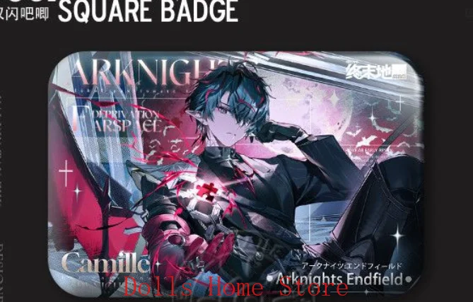 Anime Game Arknights: Endfield Camille Cosplay figure 70mm Double Flash Badge brooch ornament Halloween gift view 5