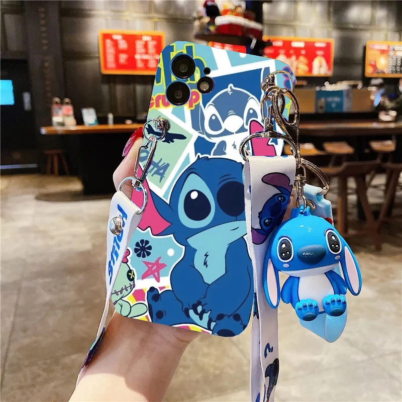 Cute 3D Stitch Angel Cartoon Pendant Case For Vivo Y36 Y27 Y16 4G Y36 Y27 5G Love Heart Tpu Phone Cover