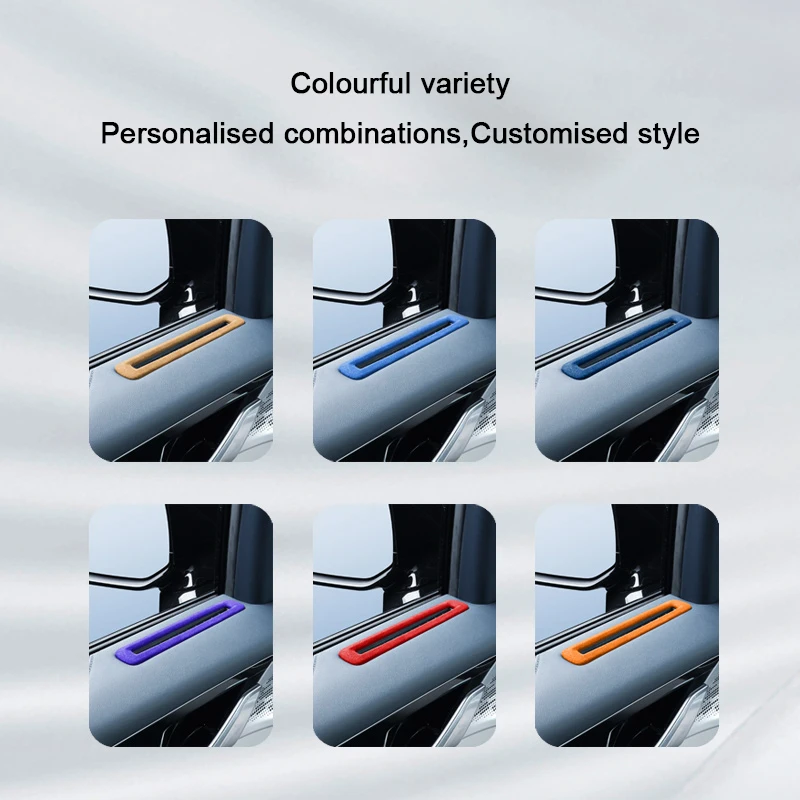 4pcs For ZEEKR 009 2024 Super Suede Overlay On The Front Air Outlet Frame Trim Cover Solid Colour Car Accessories