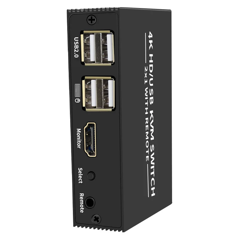 2 Port HDTV KVM Switch 2x1 4K HDMI USB Switch Selector 2 in 1 out with USB Hub Desktop Controller Sharing Monitor Mouse Keyboard