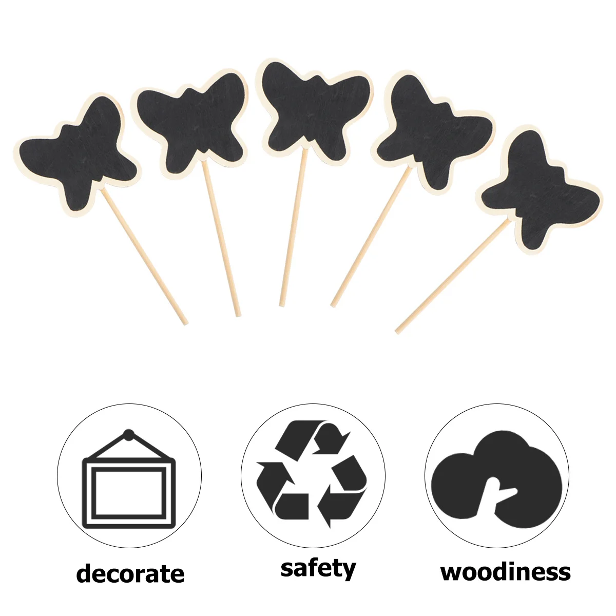 

20Pcs Mini Chalkboard Toppers Wooden Blackboard Signs for Garden Plants Labels Wedding Decoration Black Board Markers