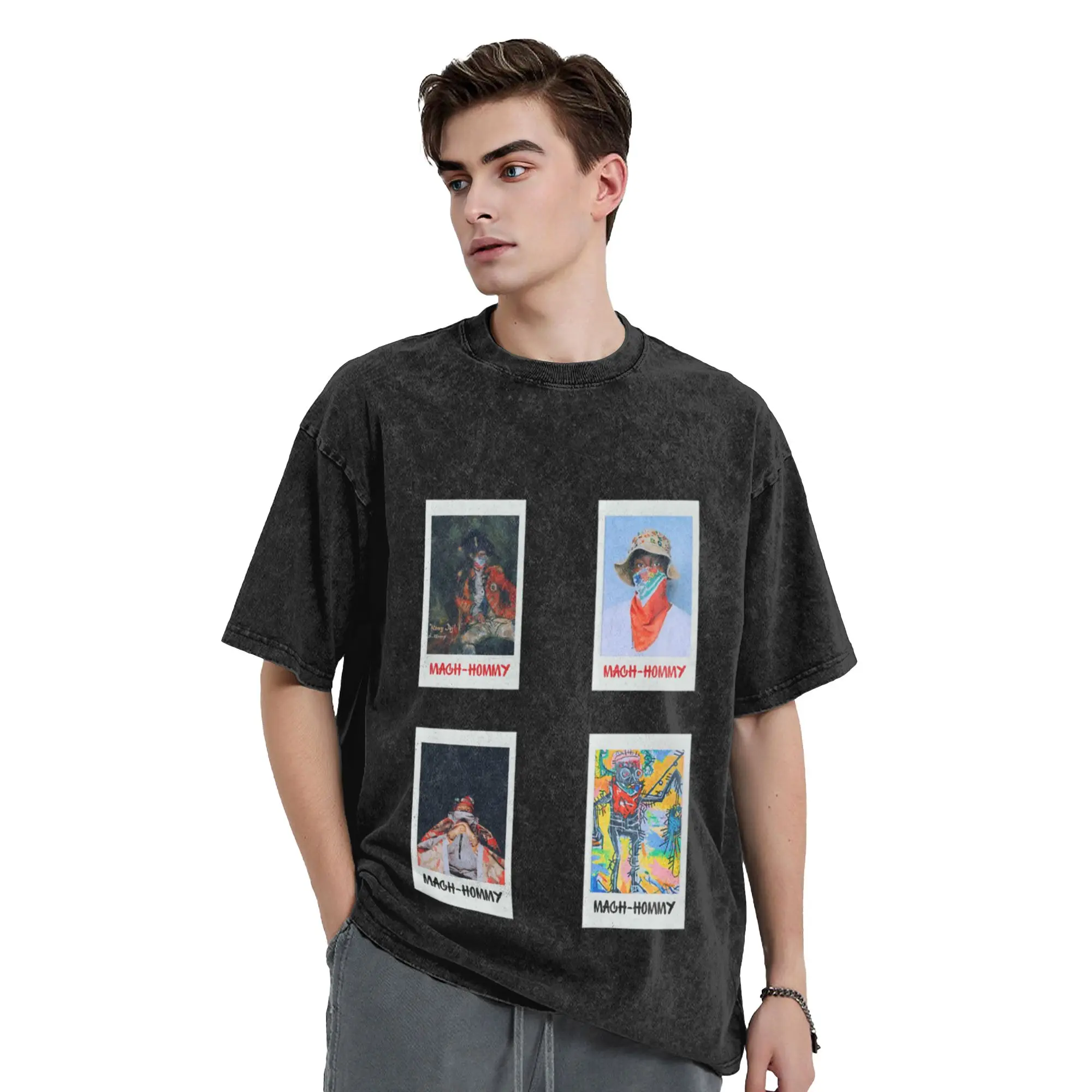 Mach Hommy Sticker Set   T Shirt Classic Cool A Washed T Shirt Men's Women's Oversized Cotton Tees Tops