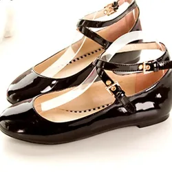 Blxqpyt直接販売リアルブランド30-47メアリージェーンズtストラップパテント丸いつま先女性の靴かかとプラットフォーム春秋98-2