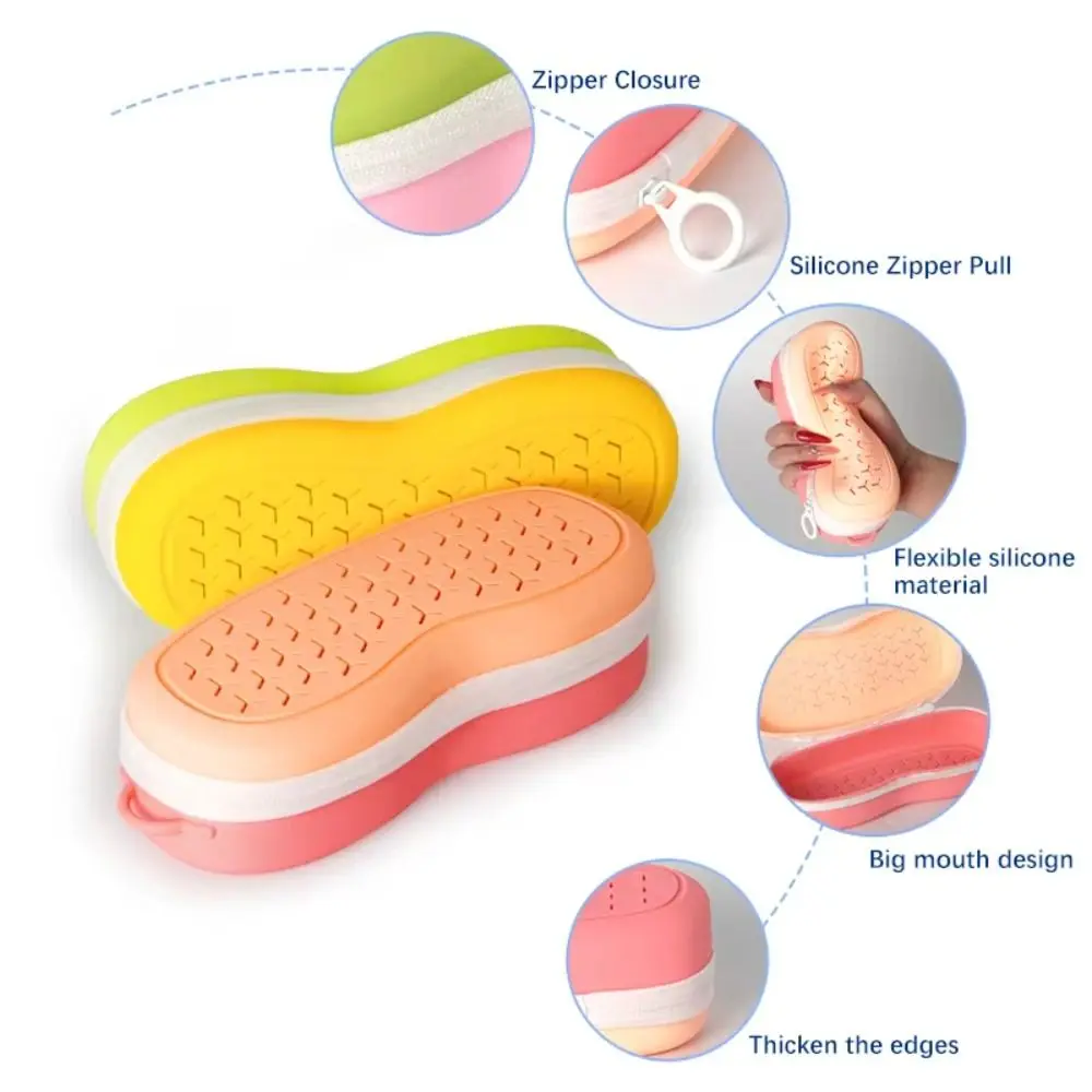 

Hollow Swimming Goggles Storage Box with Drain Hole Breathable Swim Goggles Protective Bag Large Capacity Antibacterial