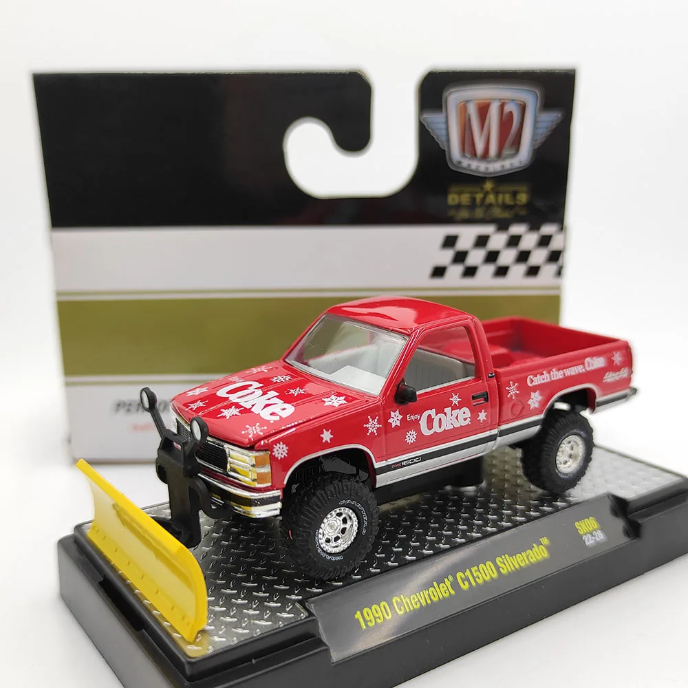 

Diecast M2 1/64 Scale Snow Shovel Version 1990 Chevrolet C1500 Silverado Alloy Car Model Collectible Toy Gift Souvenir Display