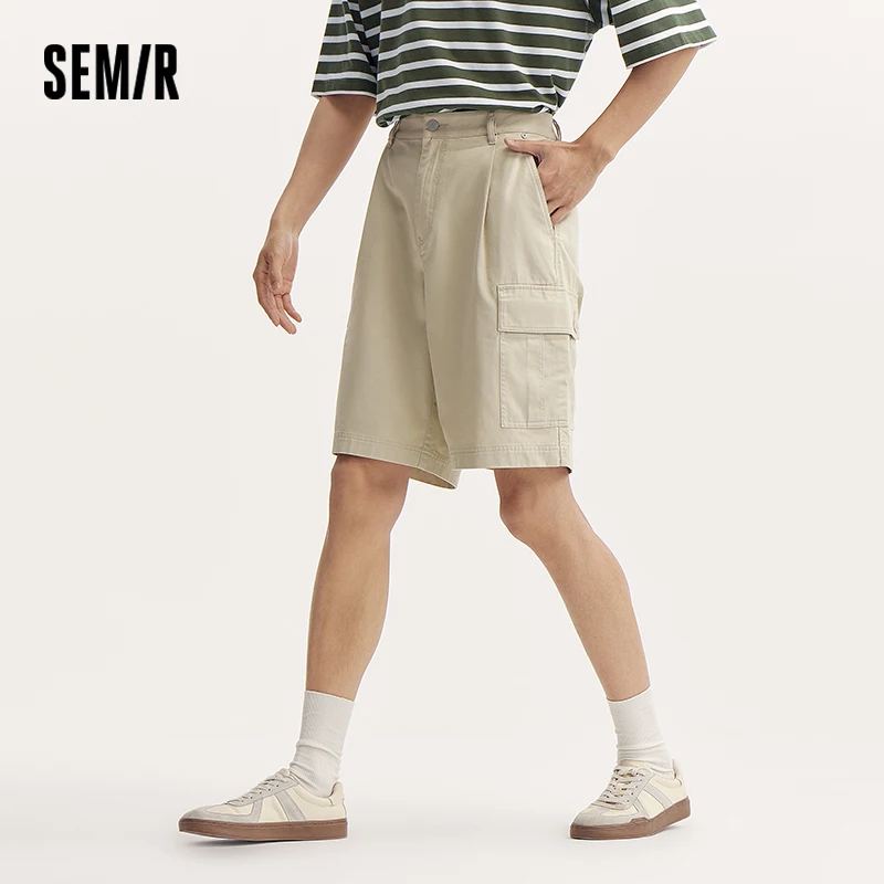 Semir повседневные шорты средней длины, мужская рабочая одежда, свободные прямые шорты, новинка 2023 года, летние новые хлопковые модные универсальные шорты 5 дюймов