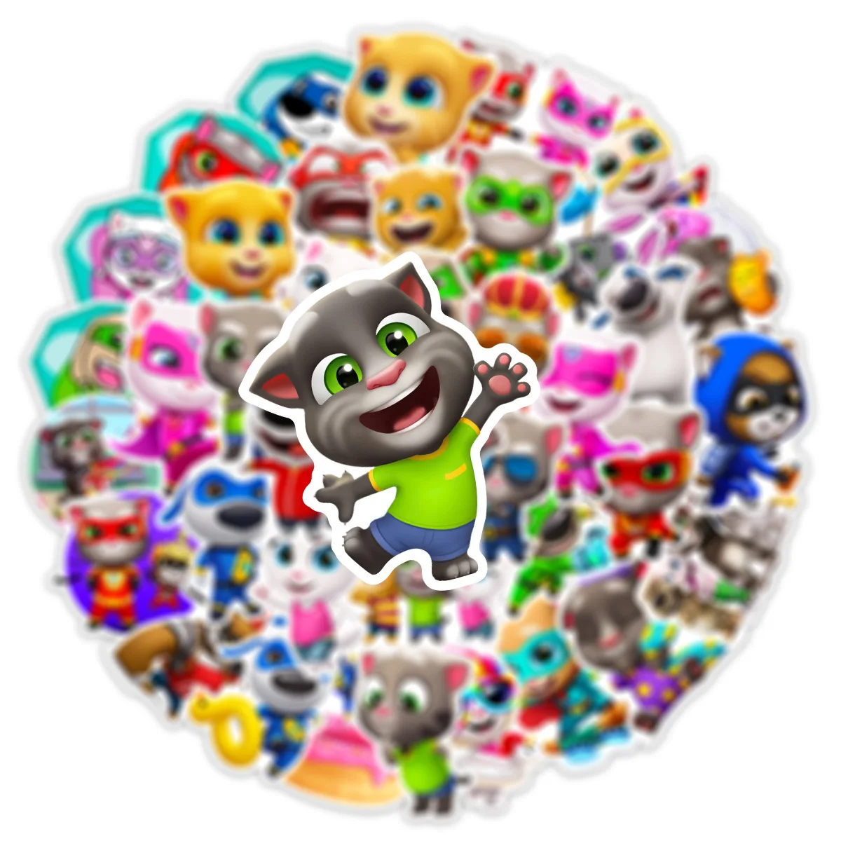 10/30/50pcs Cartoon Talking Cat Graffiti Stickers Anime Water Cup Trolley Case Helmet Stationery Waterproof Phone Decal Stickers