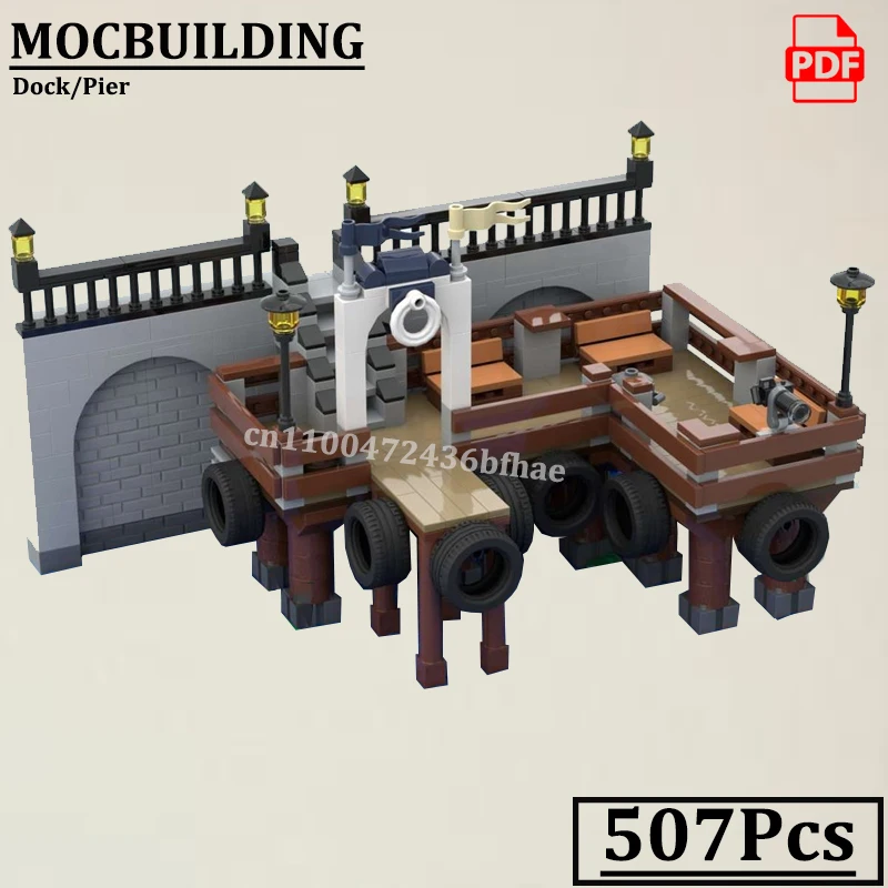 

Городской вид на улицу, док-блок для пирса, кирпичи MOCBUILDING, креативные настенные строительные блоки, игрушки в подарок