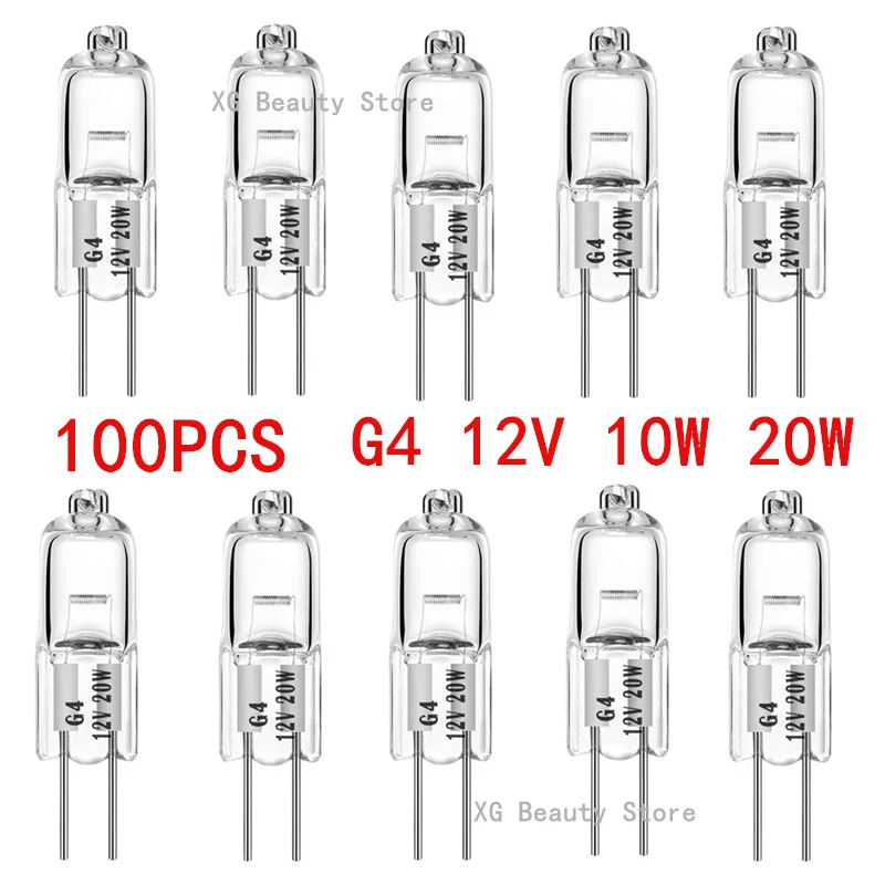 Wholesale 5/10/50/100PCS G4 12V 10W 20W LED Lamp Bulbs Eco Halogen Light Bulbs Capsule Inserted Beads Crystal Lamp Halogen Bulb